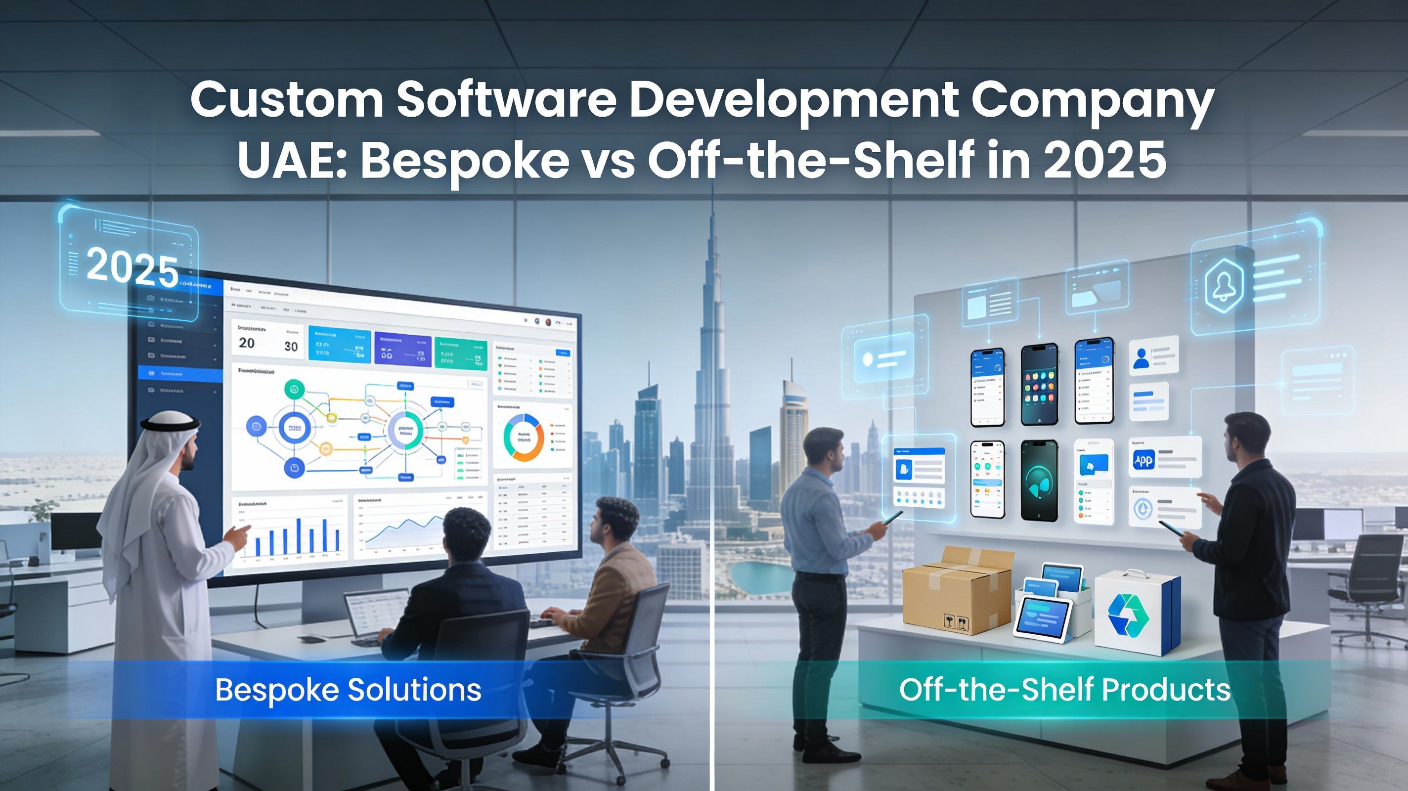 Featured image for Custom Software Development Company UAE: Bespoke vs Off-the-Shelf in 2025