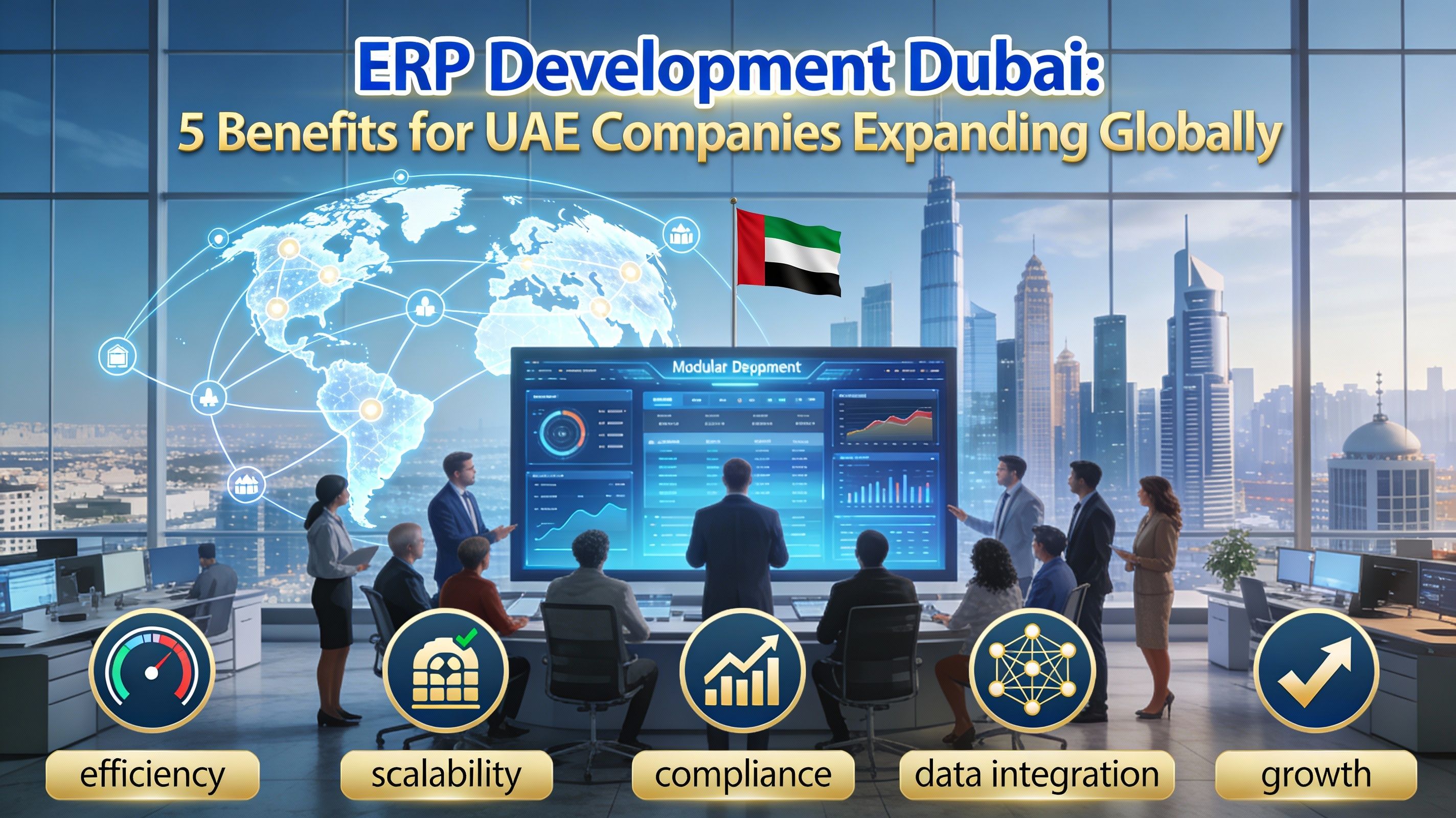 Featured image for ERP Development Dubai: 5 Benefits for UAE Companies Expanding Globally